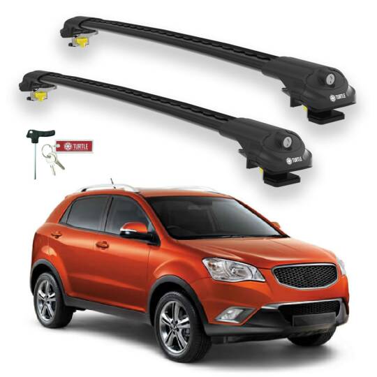 TURTLE Fits Ssangyong Korando (C200) 2010-2019 Roof Rack Air1 Black