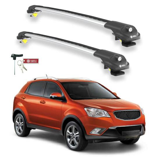 TURTLE Fits Ssangyong Korando (C200) 2010-2019 Roof Rack Air1 Silver