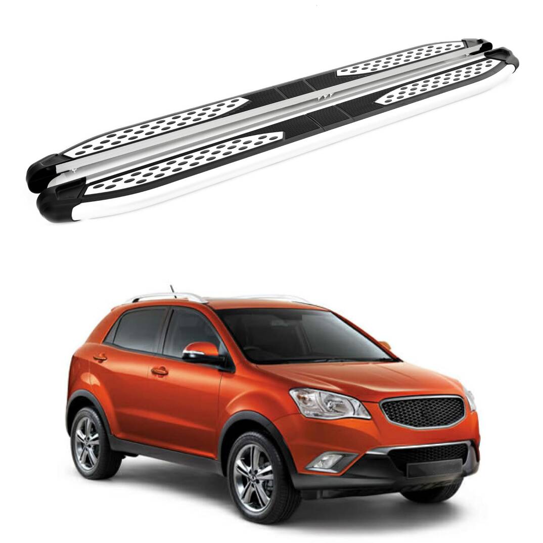 TURTLE Fits Ssangyong Korando (C200) 2010-2019 Side Step Plus Silver - 1
