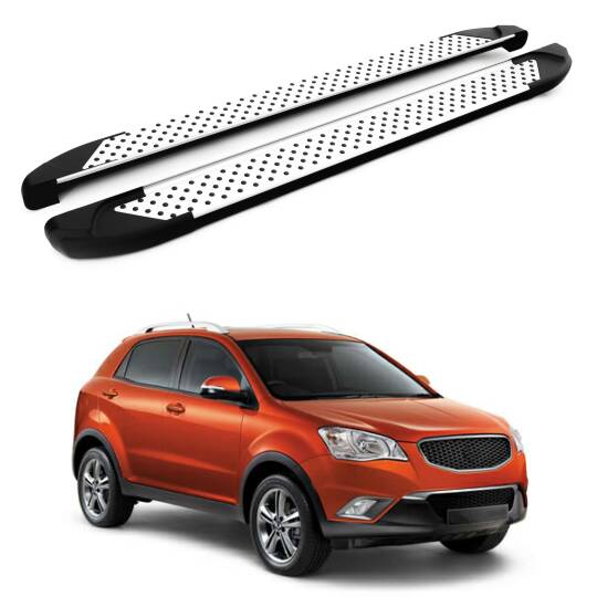 TURTLE Fits Ssangyong Korando (C200) 2010-2019 Side Step Sapphire V1 Silver