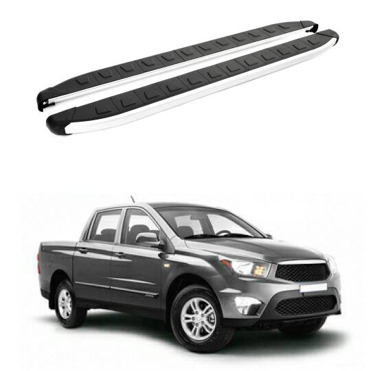 TURTLE Fits Ssangyong Korando Sports 2013-2019 Side Step Alyans Silver