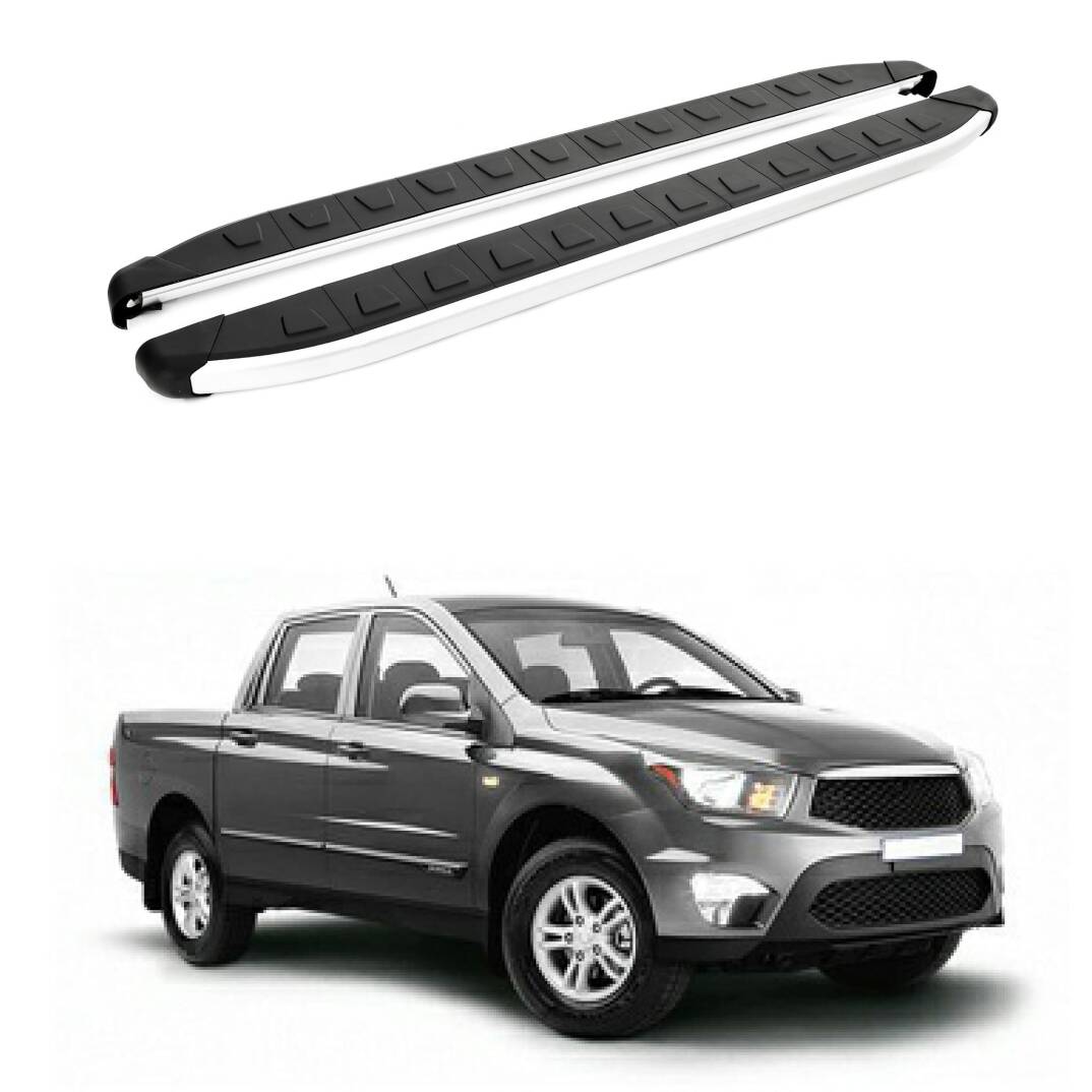 TURTLE Fits Ssangyong Korando Sports 2013-2019 Side Step Alyans Silver - 1
