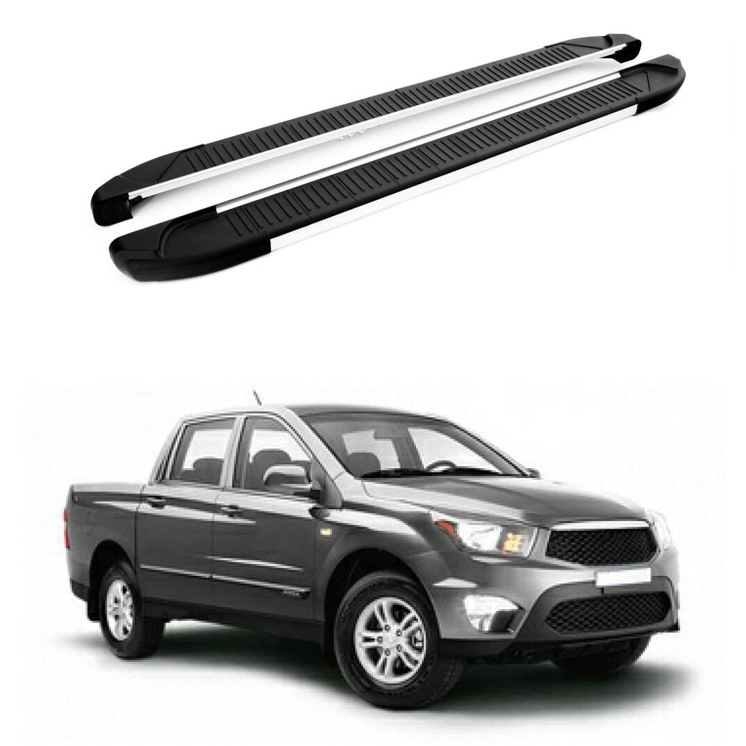 TURTLE Fits Ssangyong Korando Sports 2013-2019 Side Step Another Silver - 1