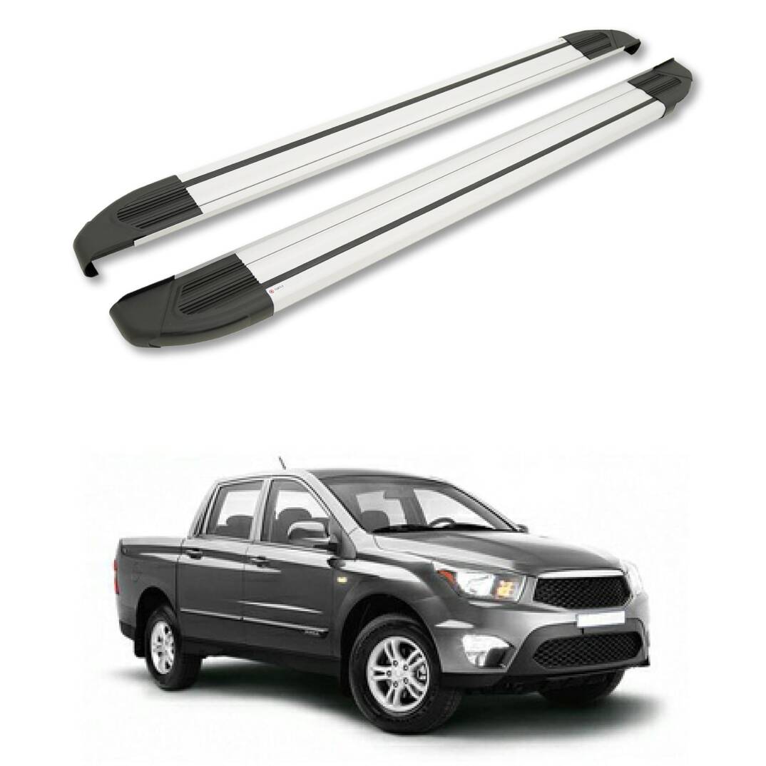 TURTLE Fits Ssangyong Korando Sports 2013-2019 Side Step Brillant Silver - 1