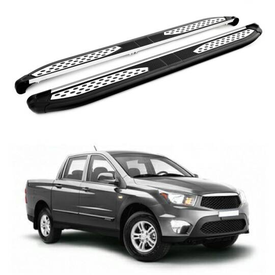 TURTLE Fits Ssangyong Korando Sports 2013-2019 Side Step Plus Black