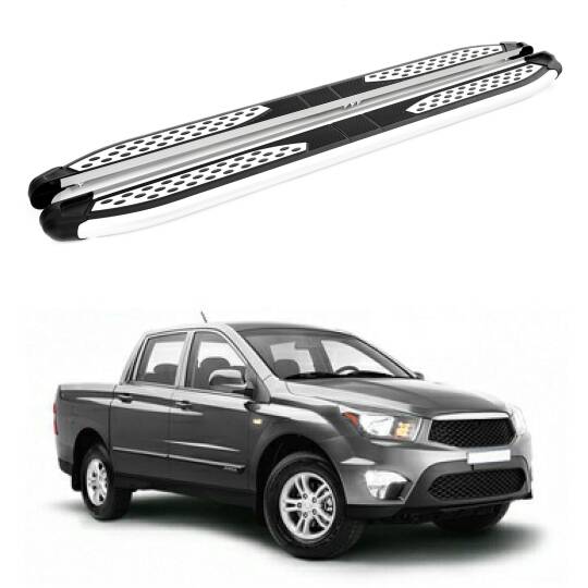 TURTLE Fits Ssangyong Korando Sports 2013-2019 Side Step Plus Silver