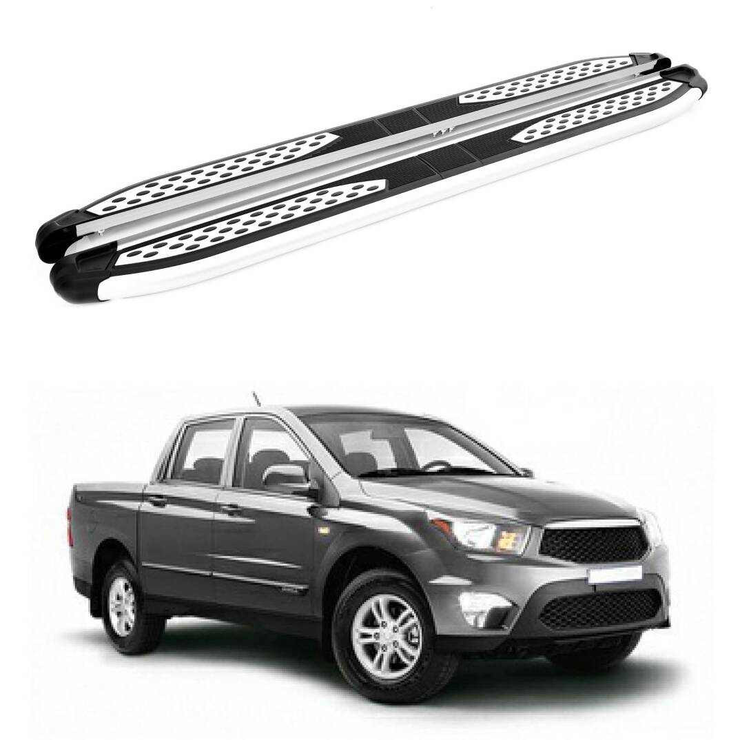 TURTLE Fits Ssangyong Korando Sports 2013-2019 Side Step Plus Silver - 1
