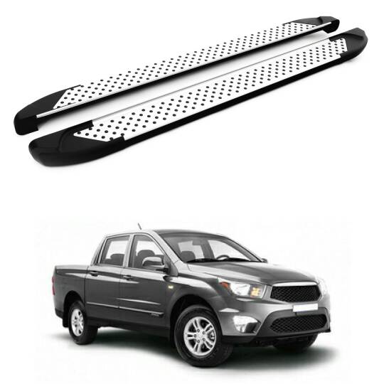 TURTLE Fits Ssangyong Korando Sports 2013-2019 Side Step Sapphire V1 Silver