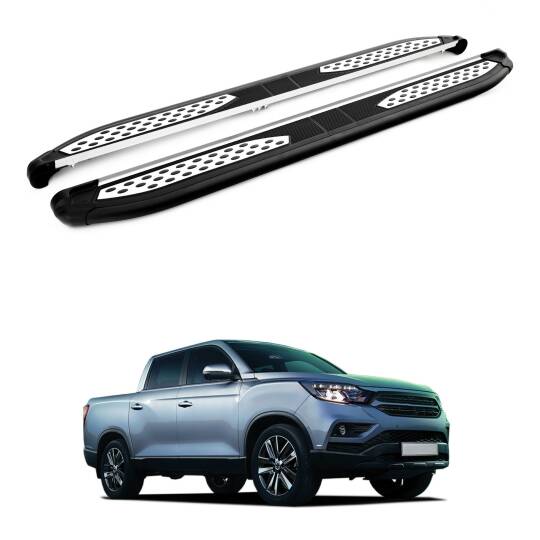 TURTLE Fits Ssangyong Musso (Q200) 2018-2025 Side Step Plus Black