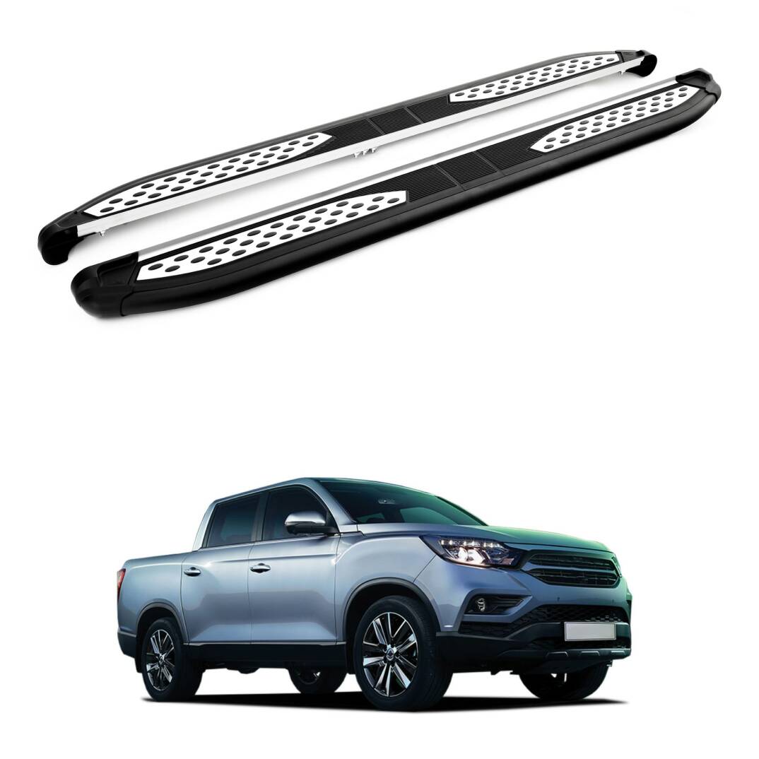 TURTLE Fits Ssangyong Musso (Q200) 2018-2025 Side Step Plus Black - 1