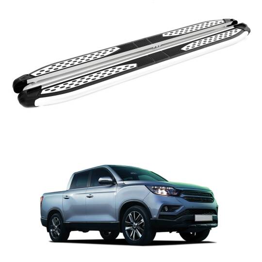 TURTLE kompatibel mit Ssangyong Musso (Q200) 2018-2025 Trittbrett Plus Grau