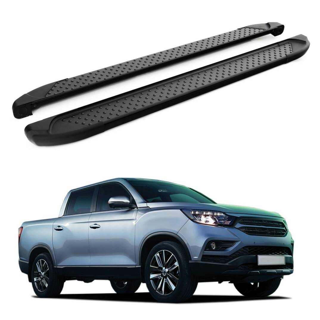 TURTLE Fits Ssangyong Musso (Q200) 2018-2025 Side Step Sapphire V1 Black - 1