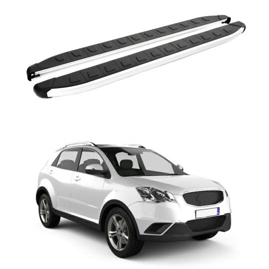 TURTLE Fits Ssangyong New Actyon (C200) 2010-2019 Side Step Alyans Silver