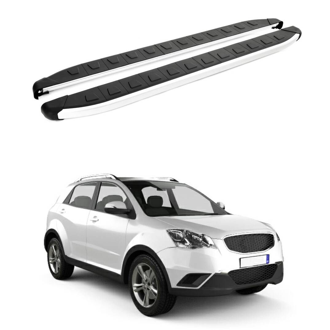 TURTLE Fits Ssangyong New Actyon (C200) 2010-2019 Side Step Alyans Silver - 1