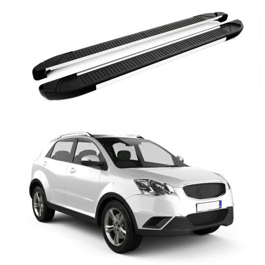 TURTLE Fits Ssangyong New Actyon (C200) 2010-2019 Side Step Another Silver