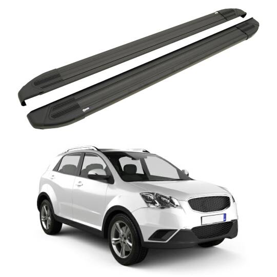 TURTLE Fits Ssangyong New Actyon (C200) 2010-2019 Side Step Brillant Black