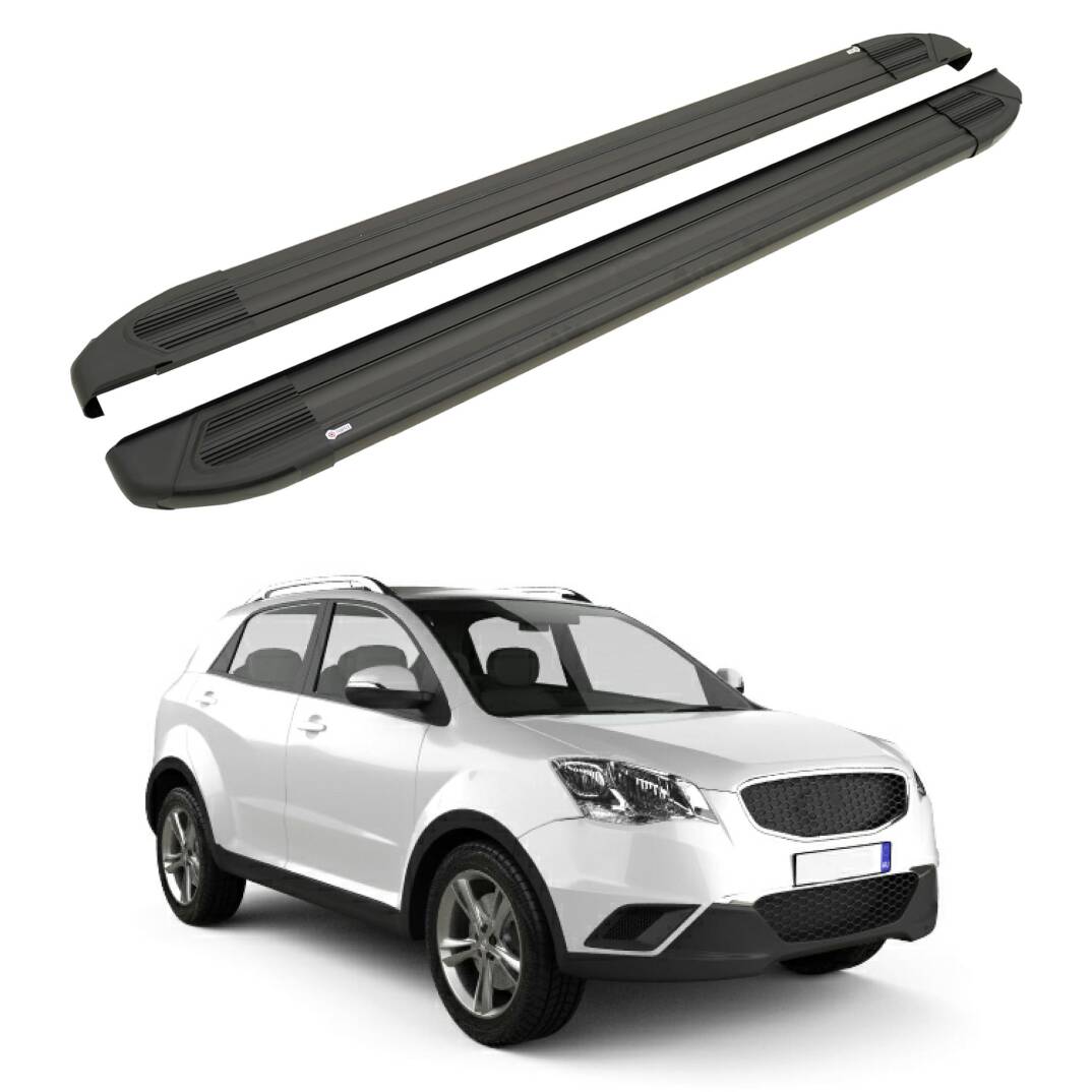 TURTLE Fits Ssangyong New Actyon (C200) 2010-2019 Side Step Brillant Black - 1