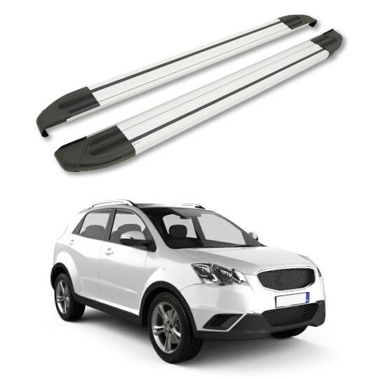 TURTLE Fits Ssangyong New Actyon (C200) 2010-2019 Side Step Brillant Silver