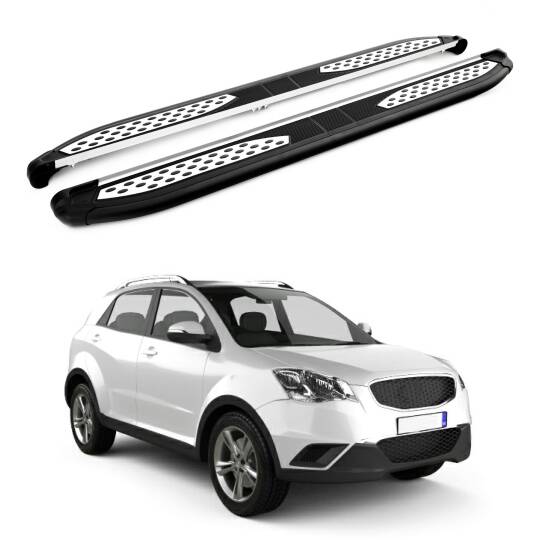 TURTLE Fits Ssangyong New Actyon (C200) 2010-2019 Side Step Plus Black