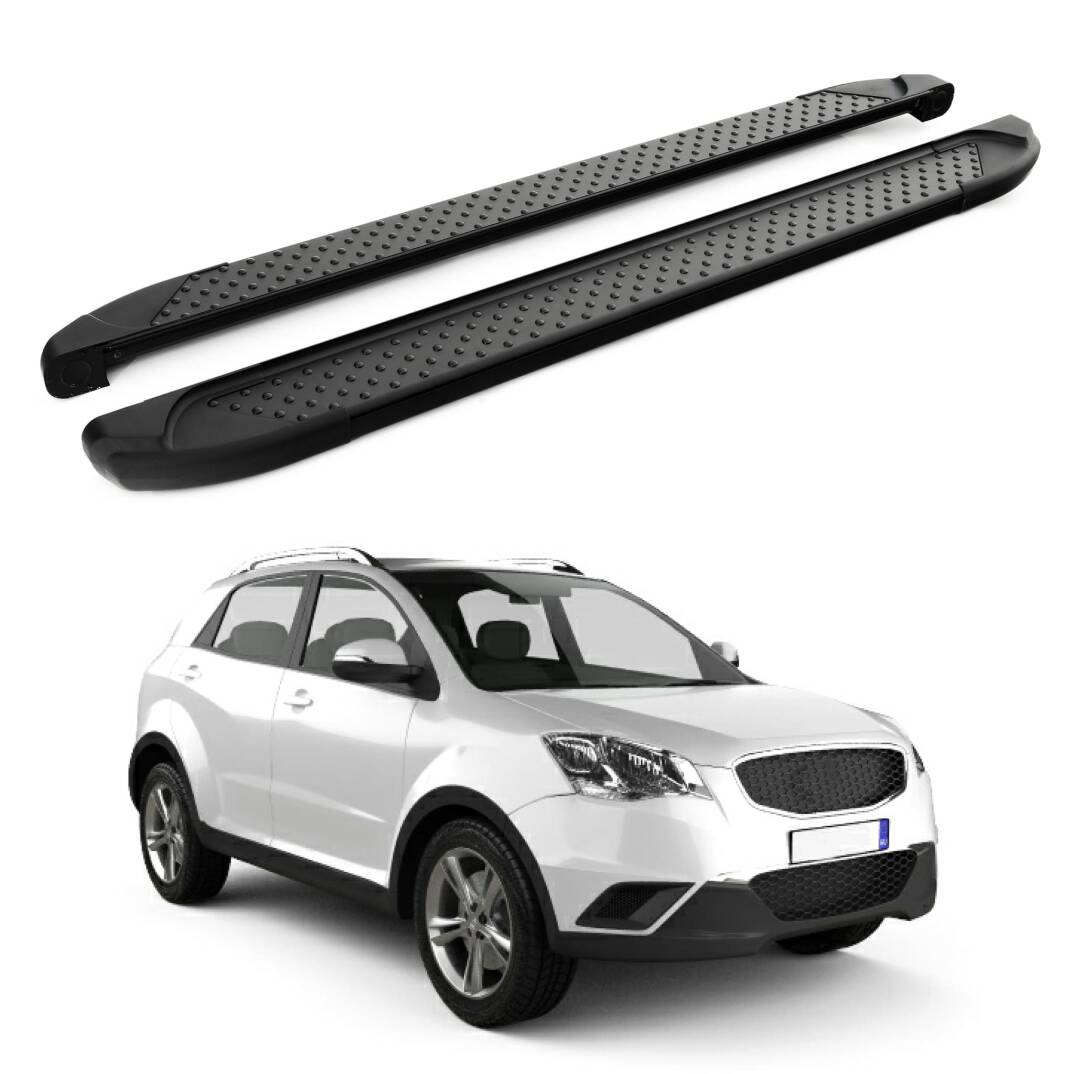 TURTLE Fits Ssangyong New Actyon (C200) 2010-2019 Side Step Sapphire V1 Black - 1