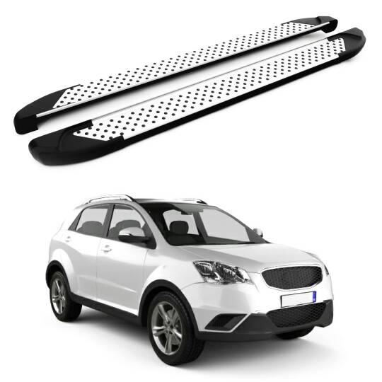 TURTLE Fits Ssangyong New Actyon (C200) 2010-2019 Side Step Sapphire V1 Silver