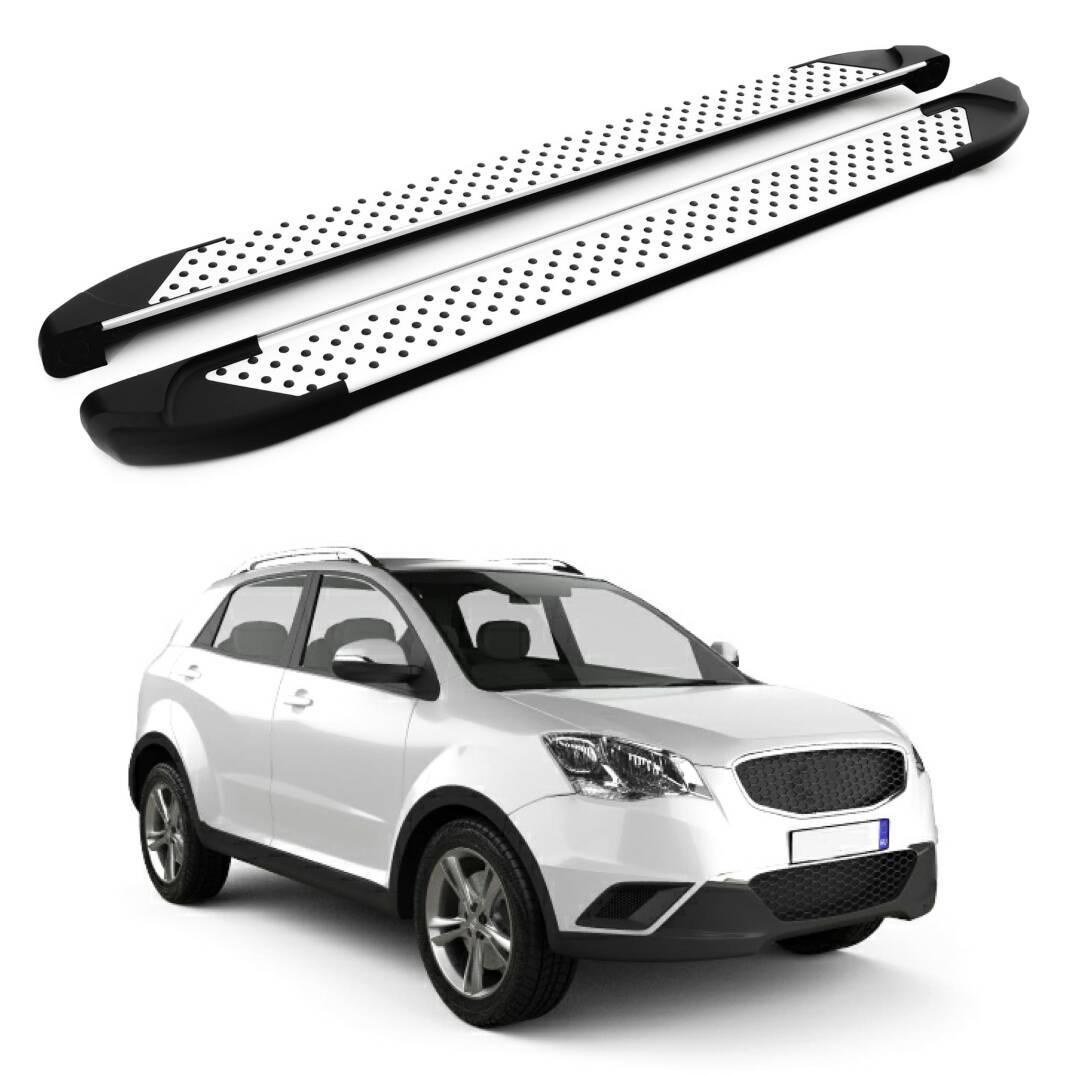 TURTLE Fits Ssangyong New Actyon (C200) 2010-2019 Side Step Sapphire V1 Silver - 1