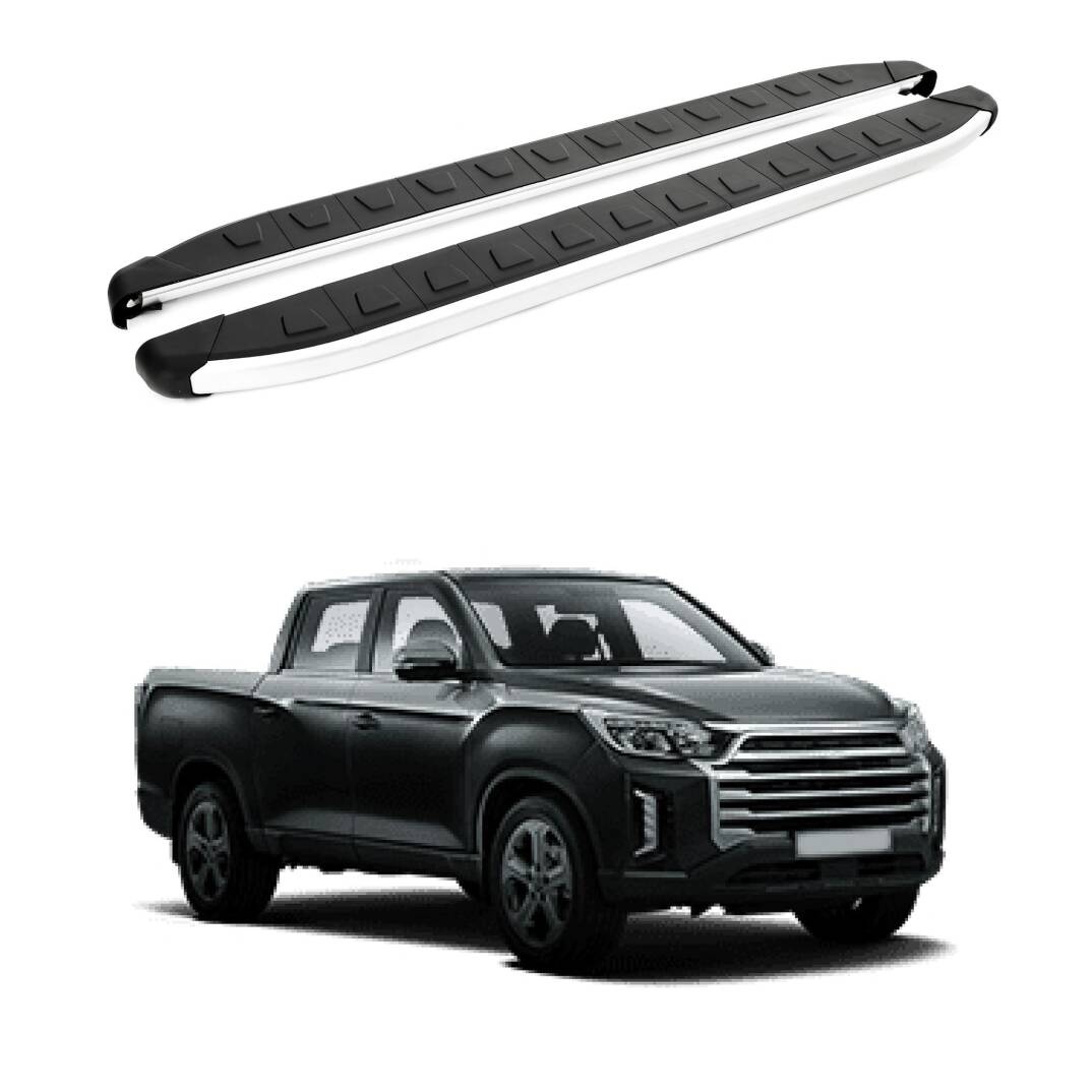 TURTLE Fits Ssangyong Rexton Sports (Q200) 2018-2025 Side Step Alyans Silver - 1