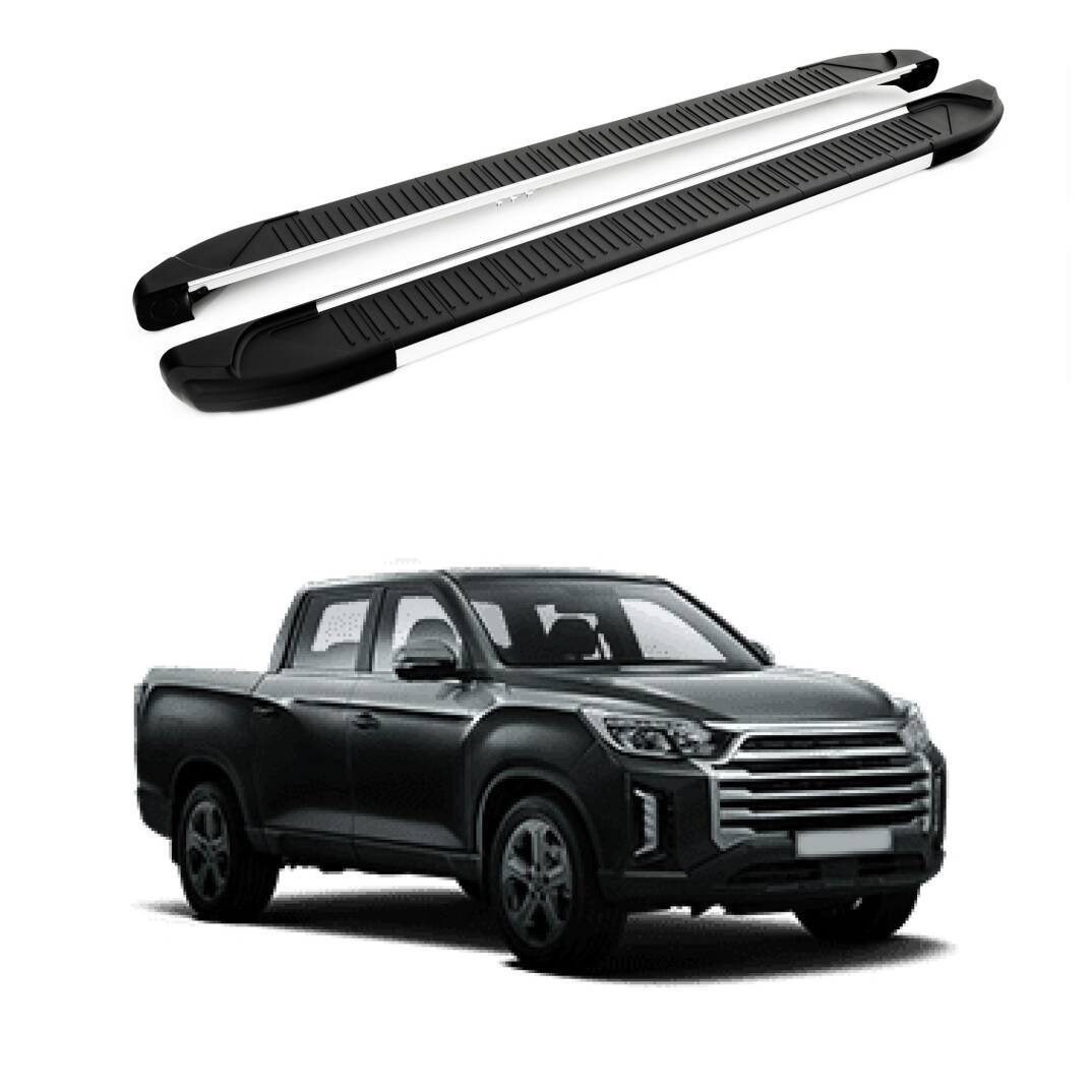 TURTLE Fits Ssangyong Rexton Sports (Q200) 2018-2025 Side Step Another Silver - 1