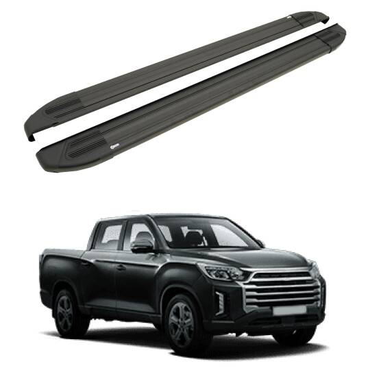 TURTLE Fits Ssangyong Rexton Sports (Q200) 2018-2025 Side Step Brillant Black