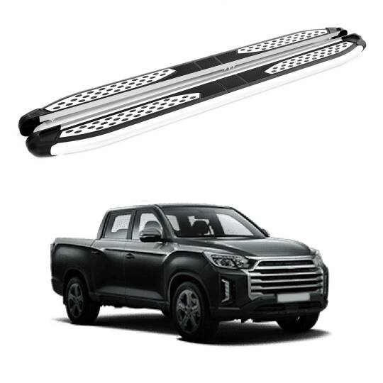 TURTLE Fits Ssangyong Rexton Sports (Q200) 2018-2025 Side Step Plus Silver - 1
