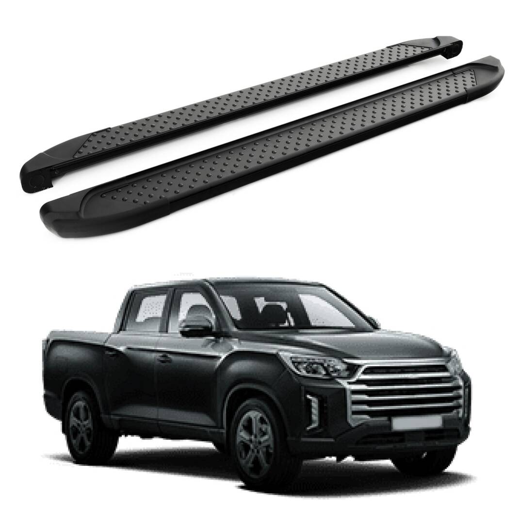 TURTLE Fits Ssangyong Rexton Sports (Q200) 2018-2025 Side Step Sapphire V1 Black - 1