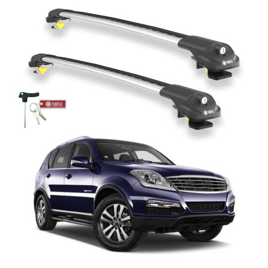 TURTLE Fits Ssangyong Rexton W (Y290) 2013-2017 Roof Rack Air1 Silver