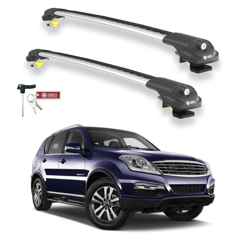 TURTLE Fits Ssangyong Rexton W (Y290) 2013-2017 Roof Rack Air1 Silver - 1