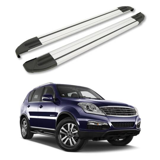 TURTLE Fits Ssangyong Rexton W (Y290) 2013-2017 Side Step Brillant Silver