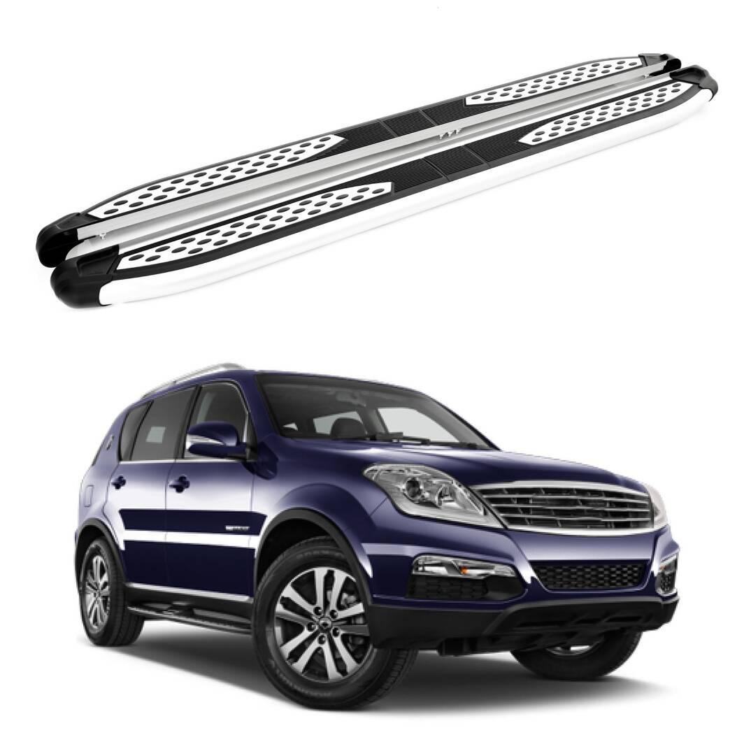 TURTLE Fits Ssangyong Rexton W (Y290) 2013-2017 Side Step Plus Silver - 1