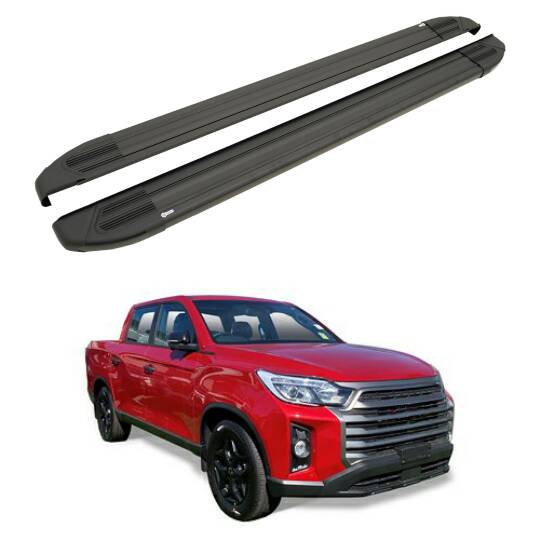 TURTLE Fits Ssangyong Rhino (Q200) 2018-2023 Side Step Brillant Black