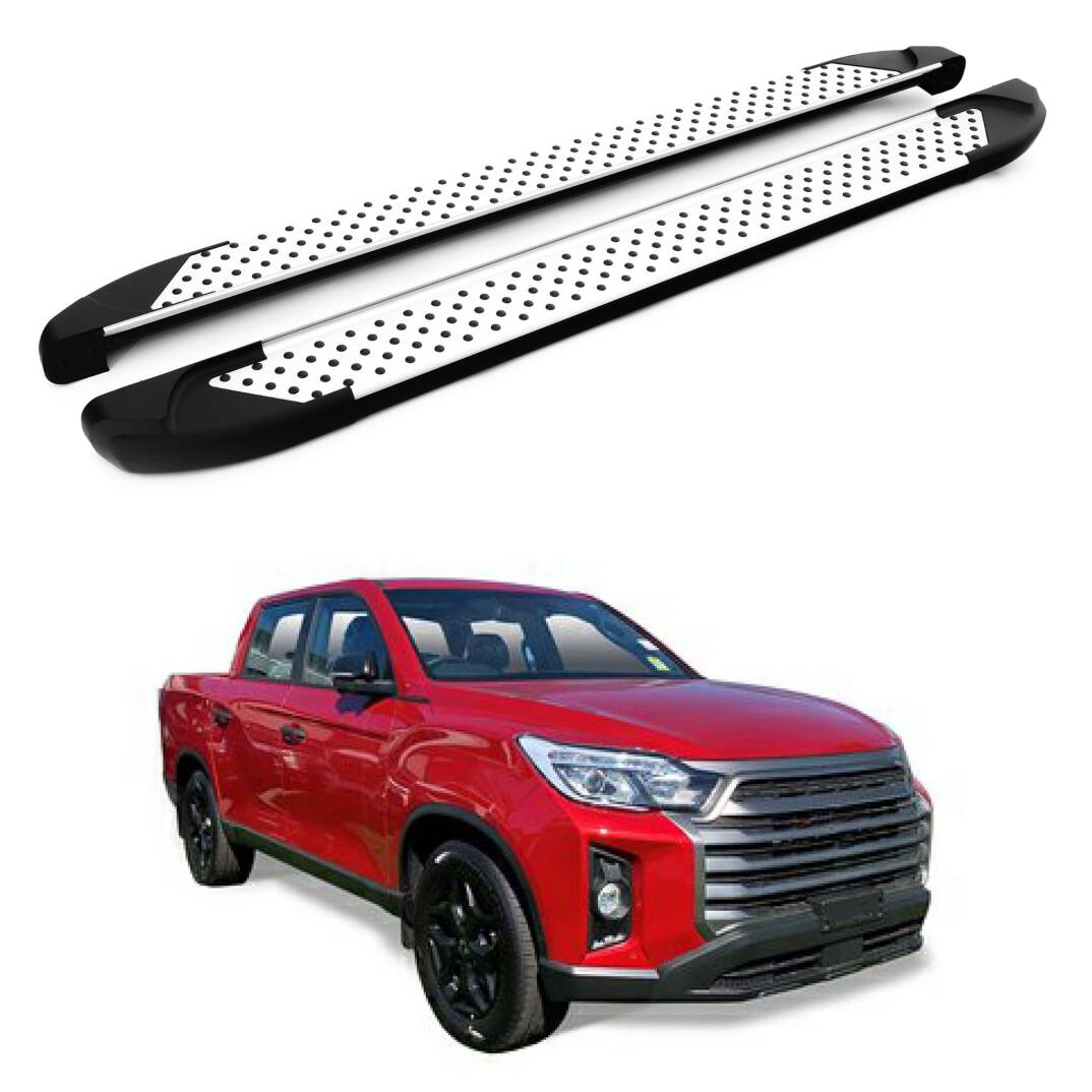 TURTLE Fits Ssangyong Rhino (Q200) 2018-2023 Side Step Sapphire V1 Silver - 1
