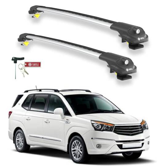 TURTLE Fits Ssangyong Rodius 2013-2019 Roof Rack Air1 Silver