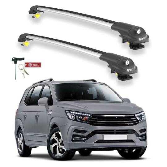 TURTLE Fits Ssangyong Stavic 2013-2019 Roof Rack Air1 Silver