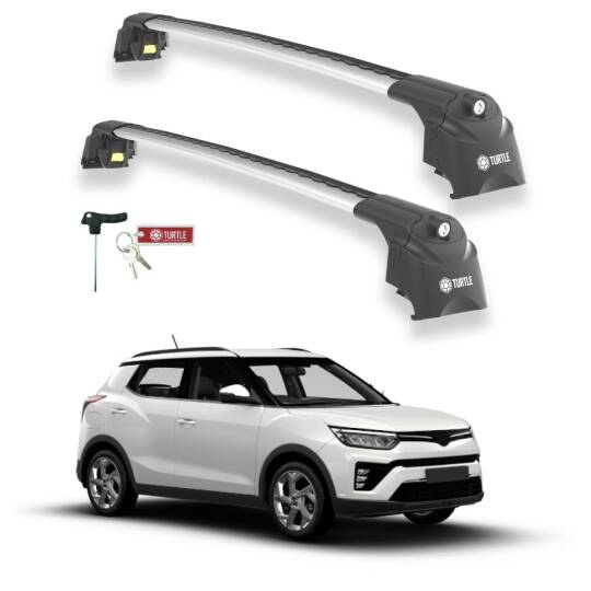 TURTLE Fits Ssangyong Tivoli 2015-2025 Roof Rack Air2 Silver
