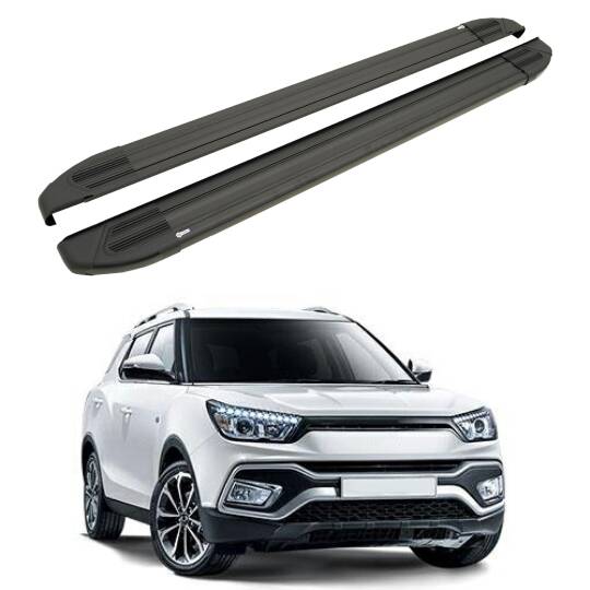 TURTLE Fits Ssangyong Tivoli Xlv 2016-2020 Side Step Brillant Black