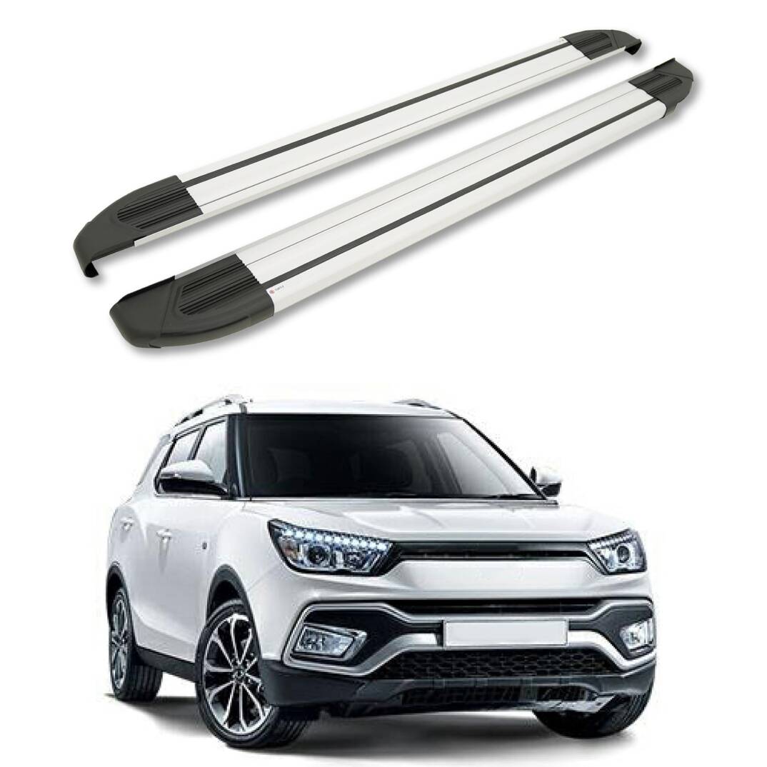 TURTLE Fits Ssangyong Tivoli Xlv 2016-2020 Side Step Brillant Silver - 1