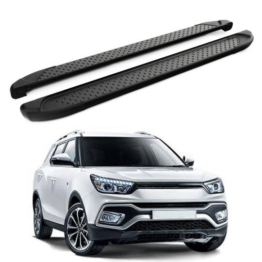 TURTLE Fits Ssangyong Tivoli Xlv 2016-2020 Side Step Sapphire V1 Black
