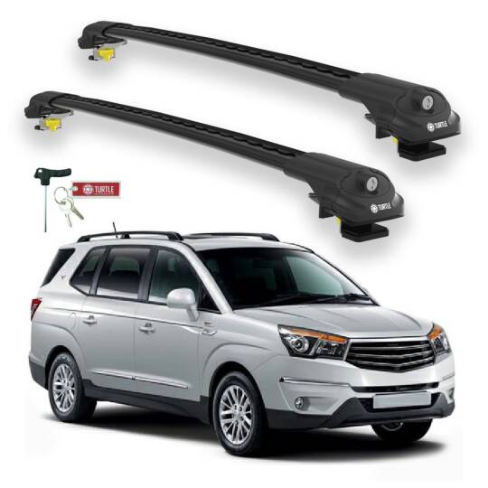 TURTLE Fits Ssangyong Turismo 2013-2019 Roof Rack Air1 Black