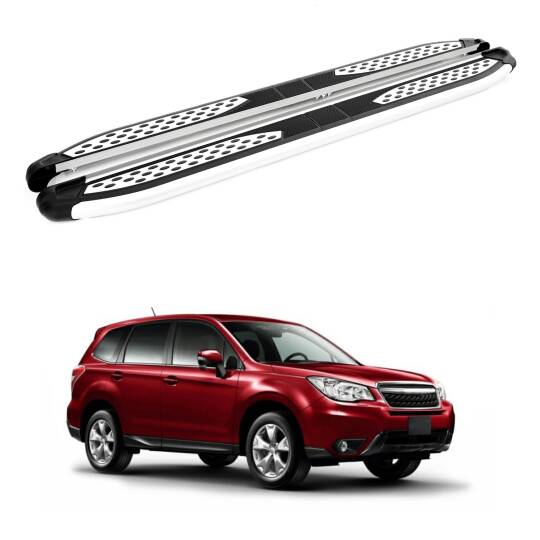 TURTLE Fits Subaru Forester (Sj) 2013-2018 Side Step Plus Silver