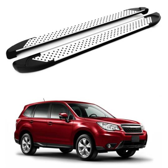 TURTLE Fits Subaru Forester (Sj) 2013-2018 Side Step Sapphire V1 Silver