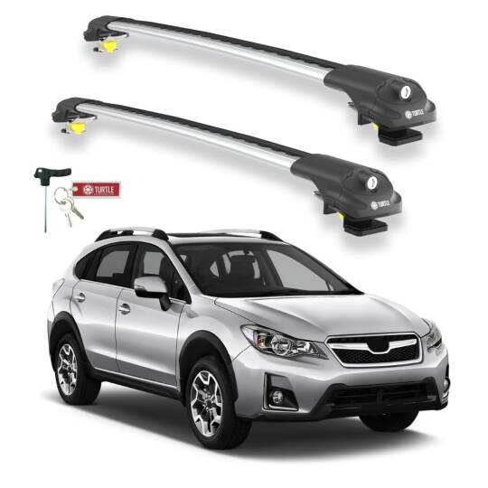 TURTLE Fits Subaru Xv (Gp) 2012-2017 Roof Rack Air1 Silver