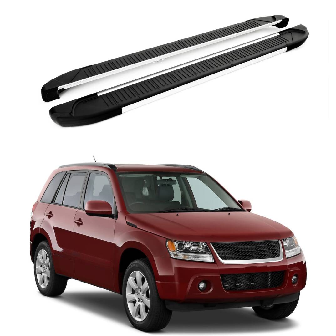 TURTLE Fits Suzuki Grand Vitara (Jt) 2005-2014 Side Step Another Silver - 1