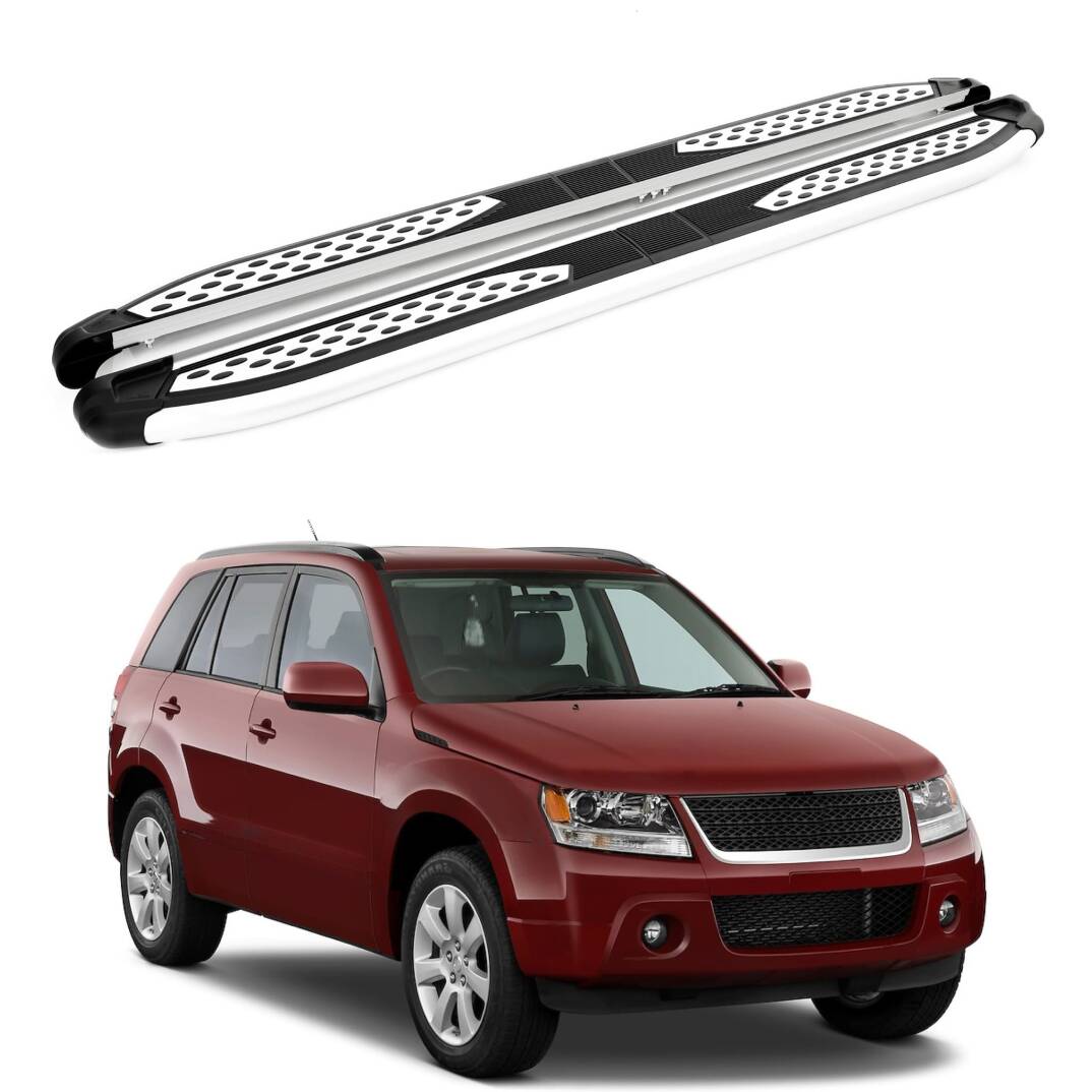 TURTLE Fits Suzuki Grand Vitara (Jt) 2005-2014 Side Step Plus Silver - 1