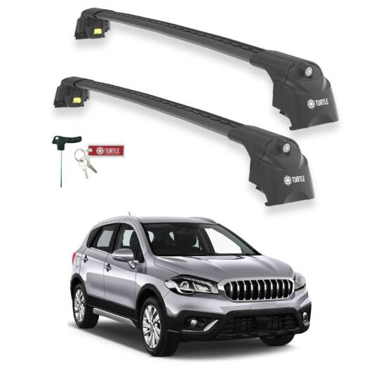 TURTLE Fits Suzuki Sx4 S-Cross 2014-2021 Roof Rack Air2 Black